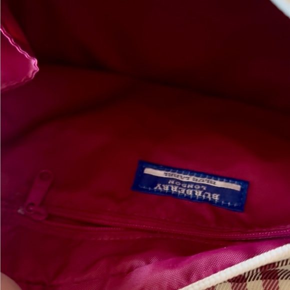 LAST DAY ‼️ EUC Rare Burberry Blue Label Pink & White Novacheck Canvas Tote Bag - Picture 7 of 17